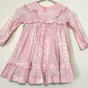 Pink Chicken Pink Floral Ruffle Dress